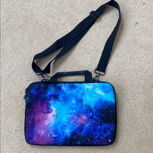Galaxy Print Laptop Bag with Strap